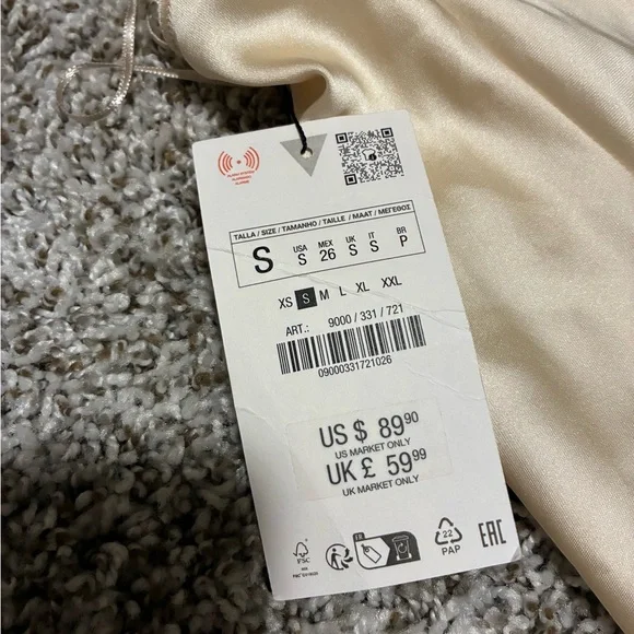 Zara Satin Halter Slip Dress in Champagne Gold - Picture 3 of 4